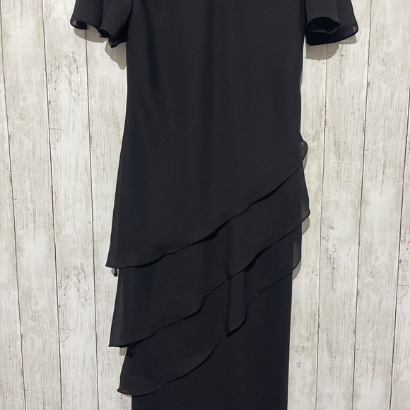 VINTAGE 80's‎ SIZE 12 VIRGO BLACK EVENING DRESS - Picture 2 of 8